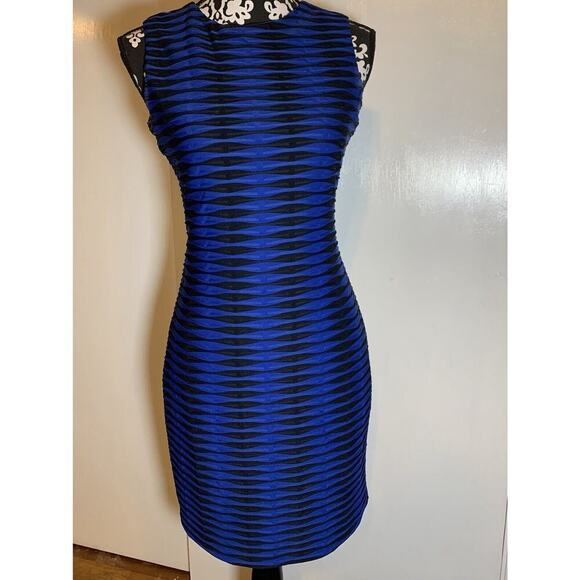 Calvin Klein Dress Polyester Spandex Blue Hour Glass Shape Curvy Size P Stretch - Picture 1 of 5